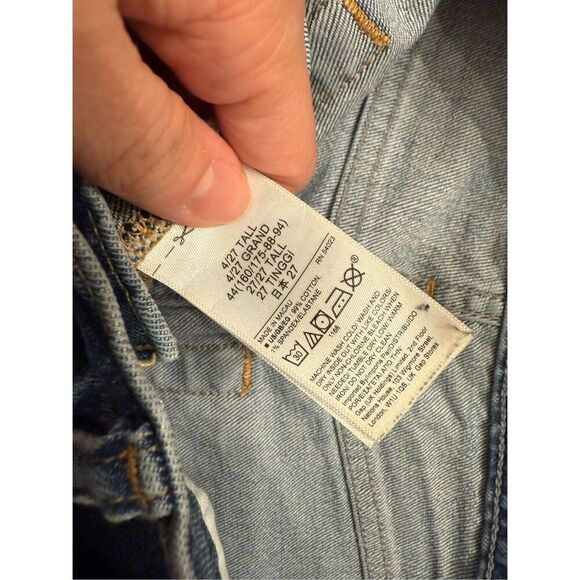 Gap Blue Indigo Denim Medium Wash Sky High Straight Jeans Size 4 Tall - Picture 5 of 6